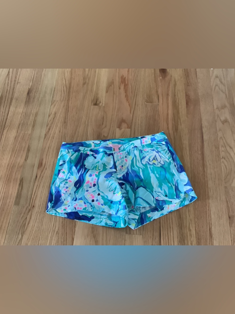 Lilly Pulitzer Blue Teal Floral Print Shorts